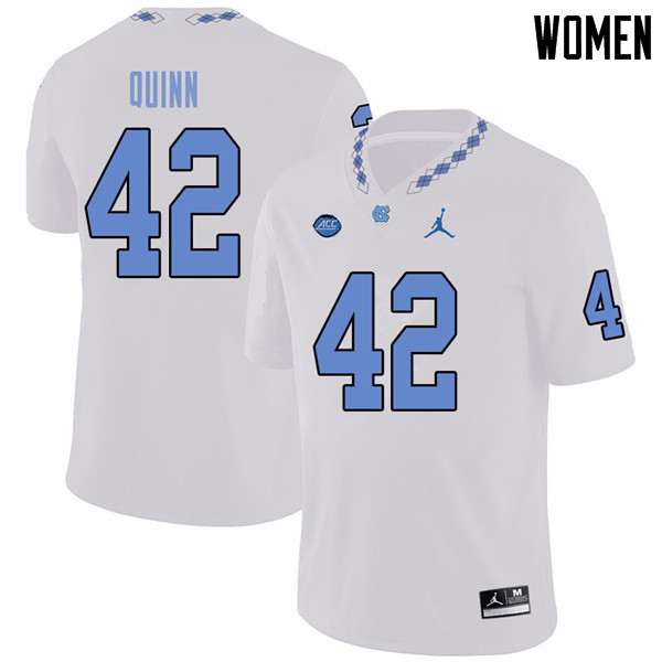 Jordan Brand Women #42 Robert Quinn North Carolina Tar Heels College Football Jerseys Sale-White